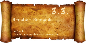 Brecher Benedek névjegykártya